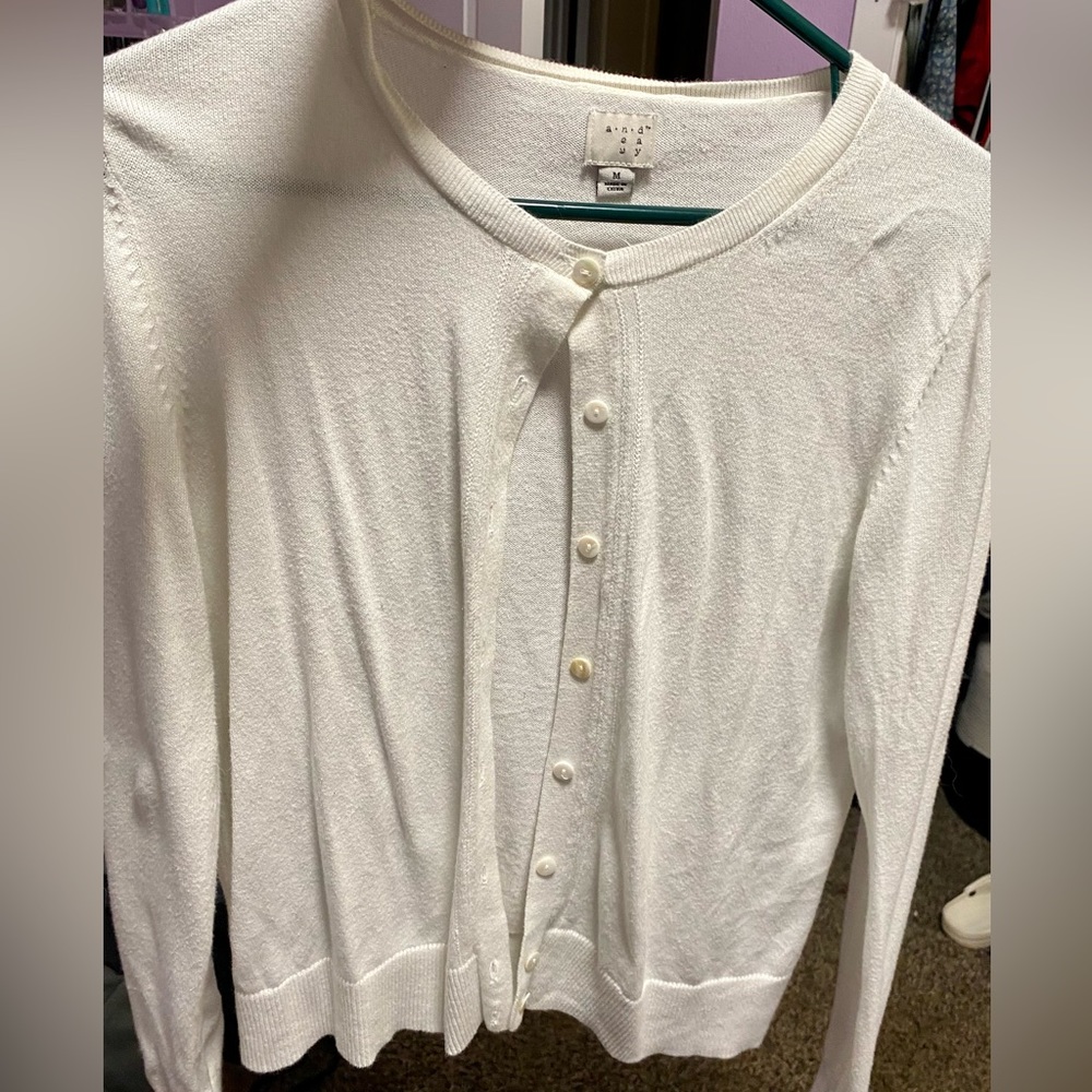 White cardigan